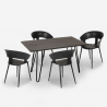 Set 4 sedie design moderno tavolo da pranzo 120x60cm industriale Sixty Prezzo