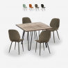 Set tavolo cucina 80x80cm industriale 4 sedie design similpelle Wright Promozione