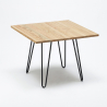 Set 4 sedie design similpelle tavolo legno metallo 80x80cm Wright Light 