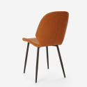 Set 4 sedie design similpelle tavolo legno metallo 80x80cm Wright Light 