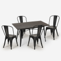 set 4 sedie vintage tavolo da pranzo 120x60cm legno metallo summit Scelta