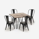 set 4 sedie stile vintage tavolo cucina 80x80cm industriale hedges Prezzo