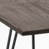 set tavolo quadrato 80x80cm legno metallo 4 sedie vintage Lix hedges dark 