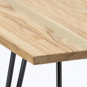 set tavolo bar cucina 80x80cm metallo legno 4 sedie vintage hedges light 