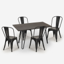 set tavolo da pranzo 120x60cm legno metallo 4 sedie Lix vintage weimar Prezzo