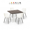 set tavolo quadrato 80x80cm Lix cucina bar 4 sedie design howe light Promozione