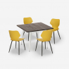 set tavolo quadrato 80x80cm cucina bar 4 sedie design howe light Caratteristiche