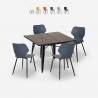 set 4 sedie polipropilene tavolo 80x80cm quadrato metallo howe dark Offerta