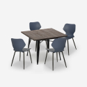 set 4 sedie polipropilene tavolo 80x80cm quadrato metallo howe dark Caratteristiche