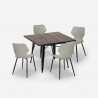 set 4 sedie polipropilene tavolo Lix 80x80cm quadrato metallo howe dark Prezzo