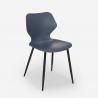 set 4 sedie polipropilene tavolo 80x80cm quadrato metallo howe dark 