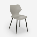 set 4 sedie polipropilene tavolo Lix 80x80cm quadrato metallo howe dark 