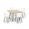 Set tavolo quadrato stile industriale 80x80cm 4 sedie design Sartis Light Modello