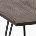 Set 4 sedie design tavolo quadrato 80x80cm legno metallo Sartis Dark 