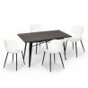 set 4 sedie tavolo rettangolare 120x60cm design industriale bantum Prezzo