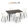 set 4 sedie tavolo rettangolare 120x60cm design industriale bantum Sconti