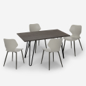 set cucina sala da pranzo 4 sedie design tavolo 120x60cm palkis Prezzo