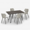 set cucina sala da pranzo 4 sedie design tavolo Lix 120x60cm palkis Prezzo