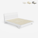 Letto matrimoniale 160x200cm design in legno moderno testata doghe Landeck King Stock