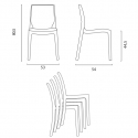 Set cucina tavolo 200x80cm industriale 6 sedie design trasparente Lewis 