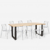 Set 8 sedie design trasparente tavolo da pranzo 220x80cm industriale Virgil Modello