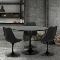 set tavolo rotondo 90cm 3 sedie stile Tulipan design moderno scandinavo ellis Saldi