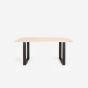 Set tavolo da pranzo 160x80cm legno metallo 4 sedie trasparenti Jaipur M Misure