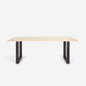 Set tavolo 200x80cm gambe in ferro 6 sedie trasparenti design Jaipur XL Misure