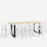 Set 8 sedie trasparenti design tavolo da pranzo 220x80cm Jaipur XXL