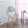 Sedie Cucina Bar Polipropilene Legno Design Scandinavo Conchiglia Shell 