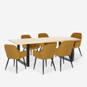Set 6 sedie velluto tavolo 200x80cm design industriale Samsara XL2 Stock