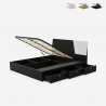 Letto matrimoniale 160x190 cm contenitore sollevabile design moderno Steyr 