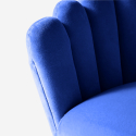 Sedia poltrona a conchiglia design moderno velluto gambe dorate Calicis 