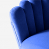 Sedia poltrona a conchiglia design moderno velluto gambe dorate Calicis 