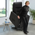 Poltrona relax elettrica reclinabile con alzapersona in Tessuto Marie per anziani Sconti