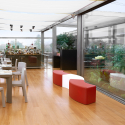 Panchina design imbottito componibile bar ristorante giardino Soft Snake Slide