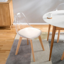 Sedia trasparente cucina bar con cuscino design scandinavo Goblet Caurs Stock