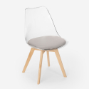 Sedia trasparente cucina bar con cuscino design scandinavo Tulipan Caurs Offerta