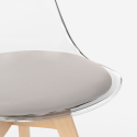 Sedia trasparente cucina bar con cuscino design scandinavo Tulipan Caurs Sconti