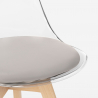 Sedia trasparente cucina bar con cuscino design scandinavo Tulipan Caurs Sconti