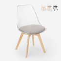 Sedia trasparente cucina bar con cuscino design scandinavo Tulipan Caurs Promozione