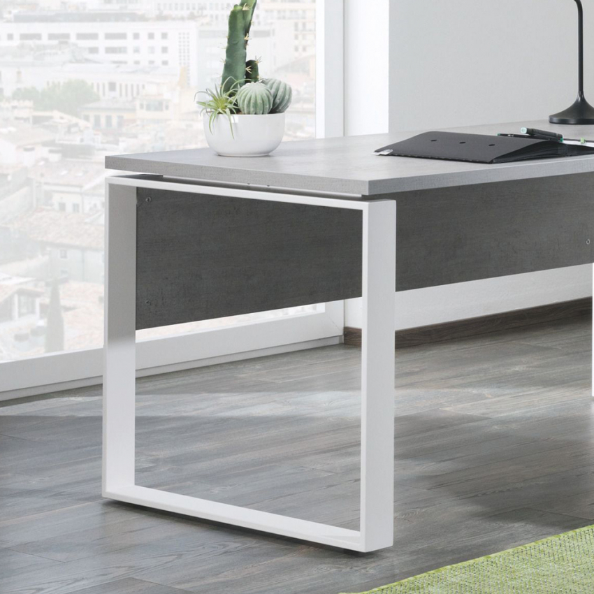 Metaldesk scrivania 170x80cm ufficio studio smartworking grigio bianco