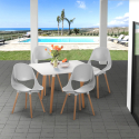 Set 4 sedie tavolo quadrato bianco 80x80cm design scandinavo Dax Light Saldi