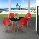 Set tavolo nero 80x80cm quadrato 4 sedie design scandinavo Dax Dark Saldi