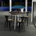 set tavolino alto bar cucina 60x60cm 4 sgabelli bruck white top light Sconti