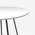 Tavolo moderno rotondo 100cm bianco gambe metallo nero sala da pranzo Marmor Offerta