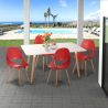 Set tavolo rettangolare 80x120cm 4 sedie design scandinavo Flocs Light Saldi