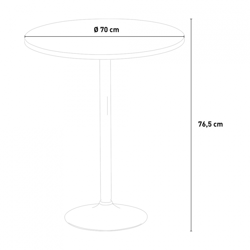 Tavolino Da Bar 70X70 Rotondo O Quadrato Con Gamba Centrale Bistrot