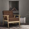 Poltrona sedia in legno design vintage retro scandinavo con braccioli Hage Modello