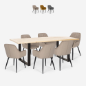 Set tavolo rettangolare 180x80cm design 6 poltroncine velluto Samsara L2 Offerta
